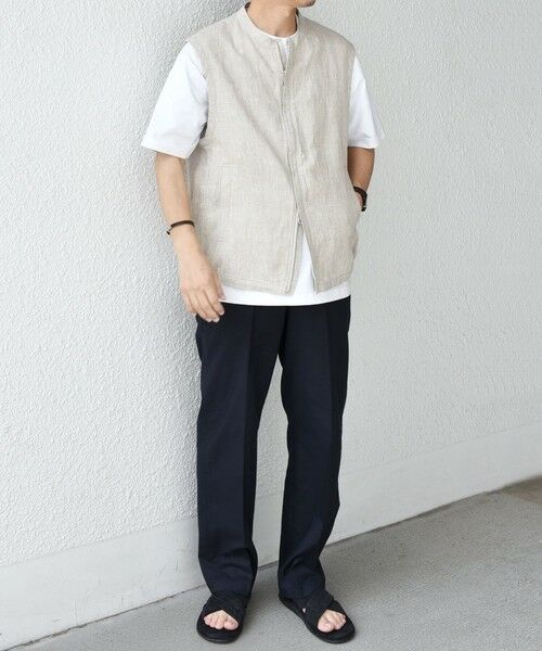 SHIPS / シップス ベスト | SHIPS any:〈洗濯機可能〉NOVELTEX リネン ジップ ベスト(セットアップ対応)◇ | 詳細1