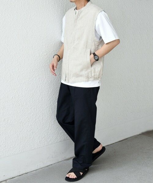 SHIPS / シップス ベスト | SHIPS any:〈洗濯機可能〉NOVELTEX リネン ジップ ベスト(セットアップ対応)◇ | 詳細2