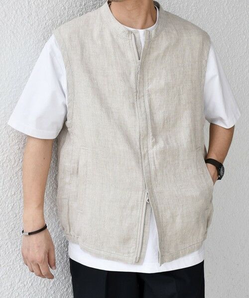 SHIPS / シップス ベスト | SHIPS any:〈洗濯機可能〉NOVELTEX リネン ジップ ベスト(セットアップ対応)◇ | 詳細3