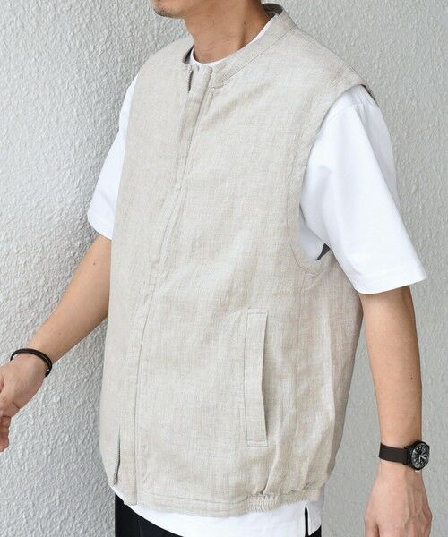 SHIPS / シップス ベスト | SHIPS any:〈洗濯機可能〉NOVELTEX リネン ジップ ベスト(セットアップ対応)◇ | 詳細4