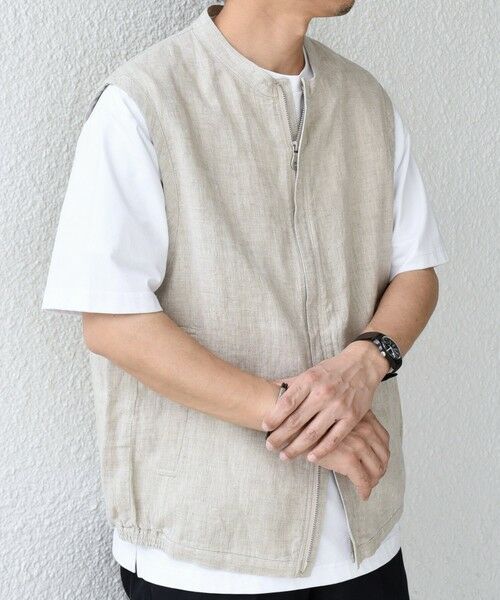 SHIPS / シップス ベスト | SHIPS any:〈洗濯機可能〉NOVELTEX リネン ジップ ベスト(セットアップ対応)◇ | 詳細5