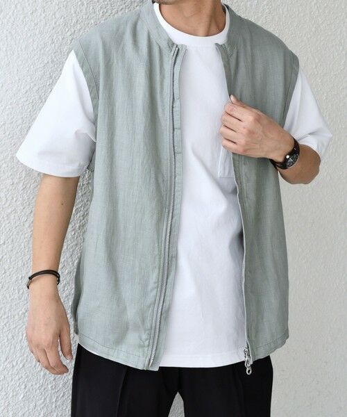 SHIPS / シップス ベスト | SHIPS any:〈洗濯機可能〉NOVELTEX リネン ジップ ベスト(セットアップ対応)◇ | 詳細12