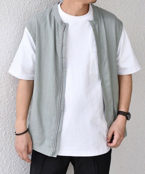 SHIPS / シップス ベスト | SHIPS any:〈洗濯機可能〉NOVELTEX リネン ジップ ベスト(セットアップ対応)◇ | 詳細10