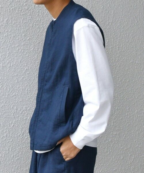 SHIPS / シップス ベスト | SHIPS any:〈洗濯機可能〉NOVELTEX リネン ジップ ベスト(セットアップ対応)◇ | 詳細18