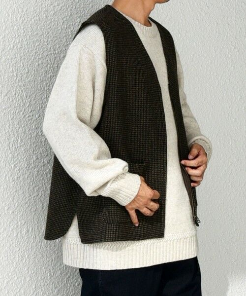 SHIPS / シップス ベスト | SHIPS any: 〈手洗い可能〉リラックス ツイード ジップ ベスト◇ | 詳細12