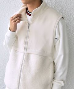 SHIPS / シップス ベスト | SHIPS any: 〈洗濯機可能〉 コンビ ボア フリース スタンド ジップ ベスト◇