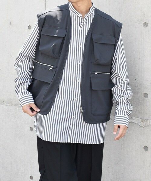 SHIPS / シップス ベスト | SHIPS any: 〈洗濯機可能〉ストレッチ ナイロン マルチポケット ベスト (セットアップ対応)◇ | 詳細5