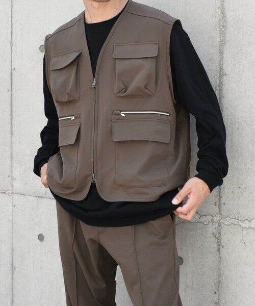 SHIPS / シップス ベスト | SHIPS any: 〈洗濯機可能〉ストレッチ ナイロン マルチポケット ベスト (セットアップ対応)◇ | 詳細15