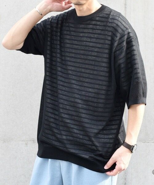 SHIPS / シップス Tシャツ | SHIPS any: 〈手洗い可能〉リネンミックス サマーニット リラックス シアー Tシャツ◇ | 詳細9