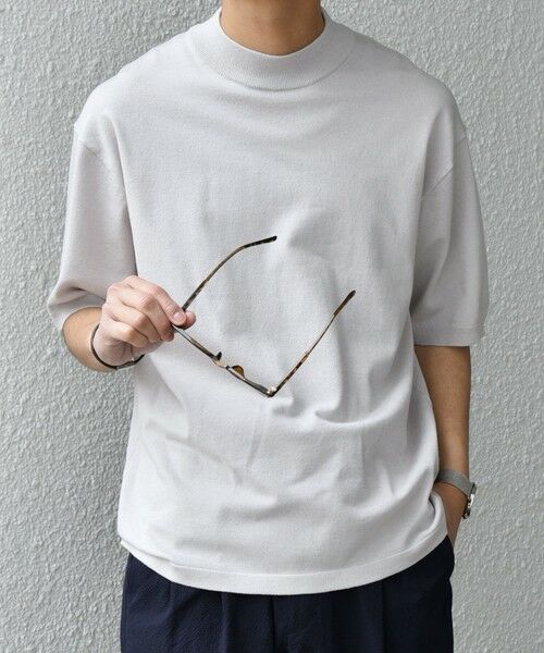 SHIPS / シップス Tシャツ | SHIPS any:〈接触冷感〉ハイゲージリネン ミックス サマーニット モックネック Tシャツ◇ | 詳細3