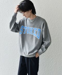 SHIPS / シップス スウェット | 【WEB限定】SHIPS any: 〈手洗い可能〉スウェット ライク カレッジ ロゴ クルーネック ニット◇