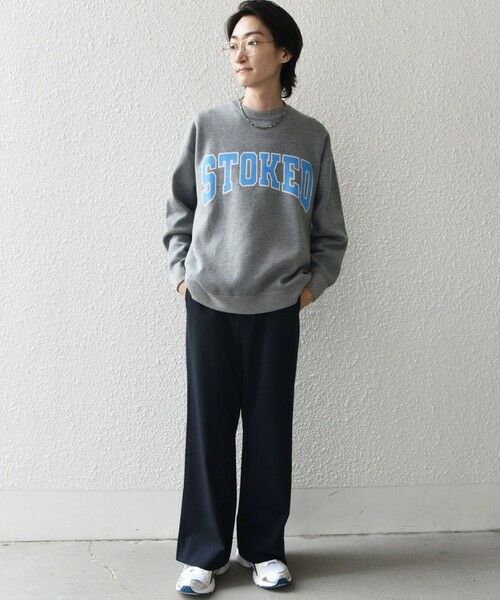 SHIPS / シップス スウェット | 【WEB限定】SHIPS any: 〈手洗い可能〉スウェット ライク カレッジ ロゴ クルーネック ニット◇ | 詳細1