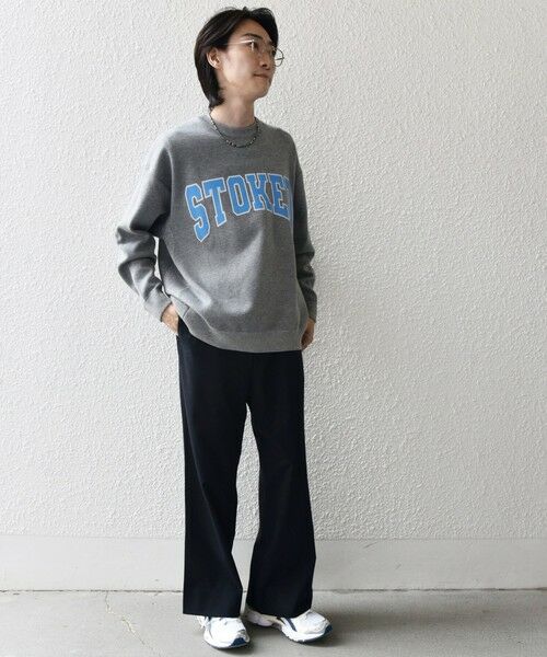 SHIPS / シップス スウェット | 【WEB限定】SHIPS any: 〈手洗い可能〉スウェット ライク カレッジ ロゴ クルーネック ニット◇ | 詳細2