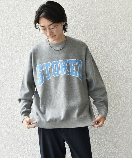 SHIPS / シップス スウェット | 【WEB限定】SHIPS any: 〈手洗い可能〉スウェット ライク カレッジ ロゴ クルーネック ニット◇ | 詳細3