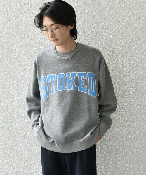 SHIPS / シップス スウェット | 【WEB限定】SHIPS any: 〈手洗い可能〉スウェット ライク カレッジ ロゴ クルーネック ニット◇ | 詳細5