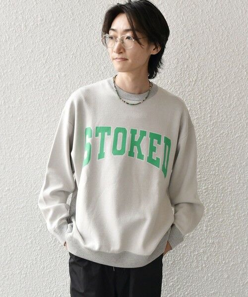 SHIPS / シップス スウェット | 【WEB限定】SHIPS any: 〈手洗い可能〉スウェット ライク カレッジ ロゴ クルーネック ニット◇ | 詳細16