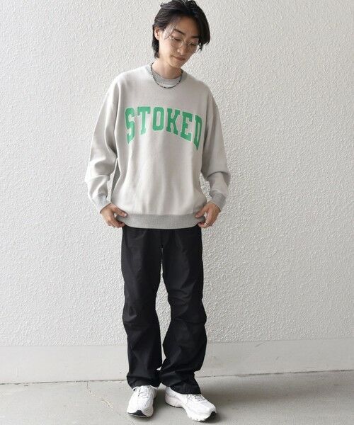 SHIPS / シップス スウェット | 【WEB限定】SHIPS any: 〈手洗い可能〉スウェット ライク カレッジ ロゴ クルーネック ニット◇ | 詳細12