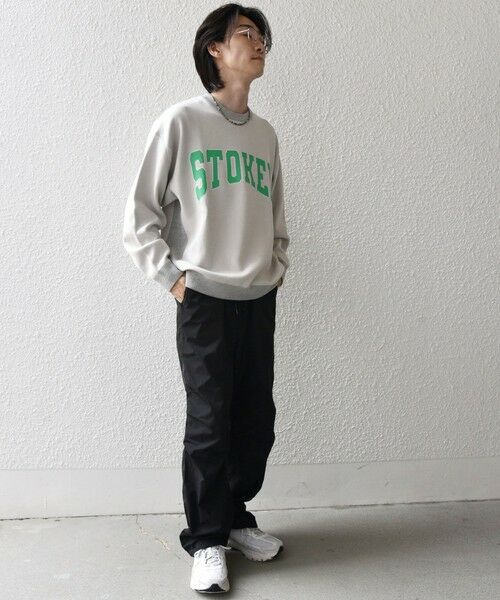 SHIPS / シップス スウェット | 【WEB限定】SHIPS any: 〈手洗い可能〉スウェット ライク カレッジ ロゴ クルーネック ニット◇ | 詳細13