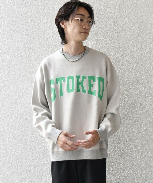 SHIPS / シップス スウェット | 【WEB限定】SHIPS any: 〈手洗い可能〉スウェット ライク カレッジ ロゴ クルーネック ニット◇ | 詳細14