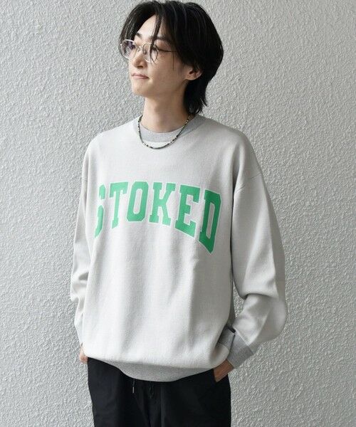 SHIPS / シップス スウェット | 【WEB限定】SHIPS any: 〈手洗い可能〉スウェット ライク カレッジ ロゴ クルーネック ニット◇ | 詳細15