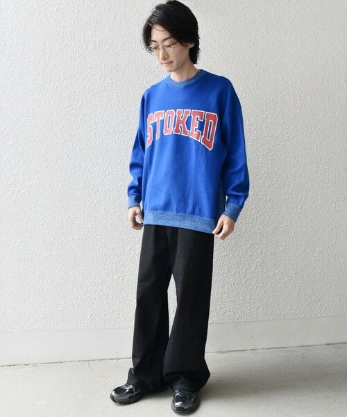 SHIPS / シップス スウェット | 【WEB限定】SHIPS any: 〈手洗い可能〉スウェット ライク カレッジ ロゴ クルーネック ニット◇ | 詳細20