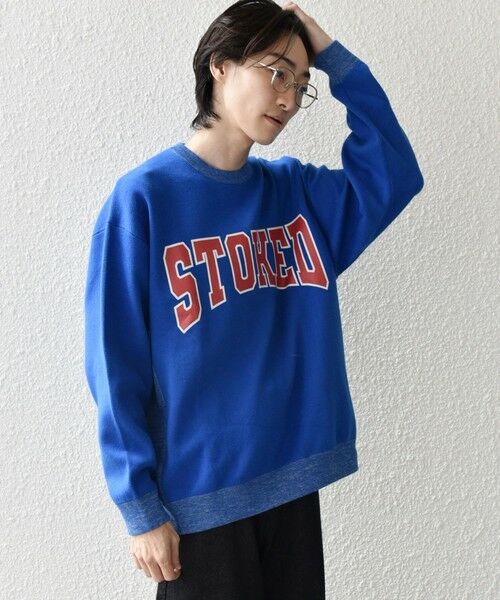 SHIPS / シップス スウェット | 【WEB限定】SHIPS any: 〈手洗い可能〉スウェット ライク カレッジ ロゴ クルーネック ニット◇ | 詳細23