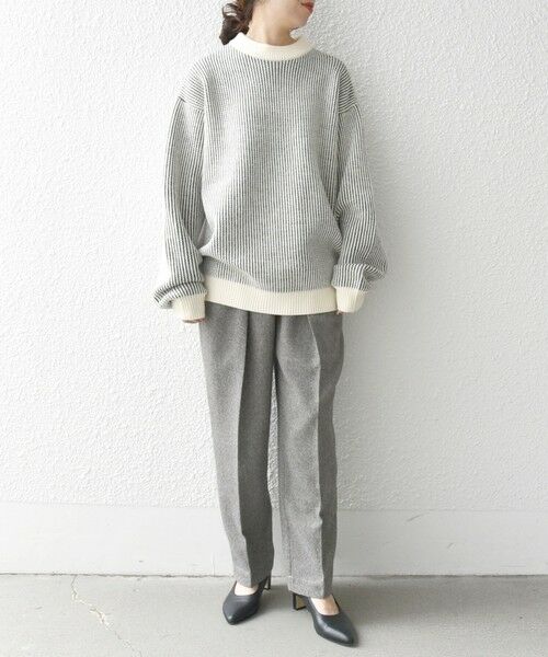 SHIPS / シップス ニット・セーター | SHIPS any:〈手洗い可能〉畦編み ストライプ クルーネック ニット◇ | 詳細1