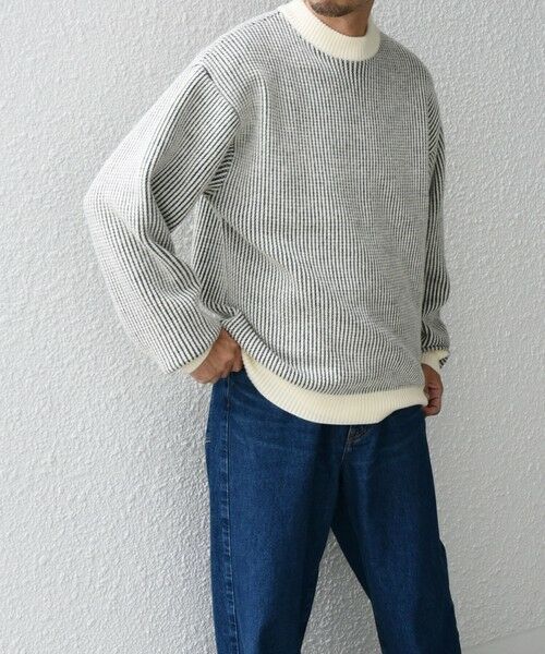 SHIPS / シップス ニット・セーター | SHIPS any:〈手洗い可能〉畦編み ストライプ クルーネック ニット◇ | 詳細2