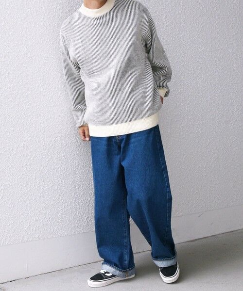 SHIPS / シップス ニット・セーター | SHIPS any:〈手洗い可能〉畦編み ストライプ クルーネック ニット◇ | 詳細3