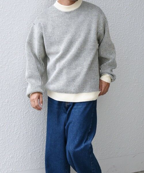 SHIPS / シップス ニット・セーター | SHIPS any:〈手洗い可能〉畦編み ストライプ クルーネック ニット◇ | 詳細5