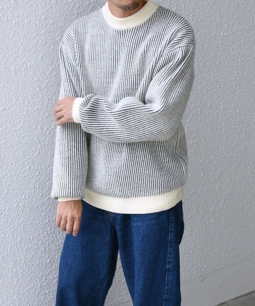 SHIPS / シップス ニット・セーター | SHIPS any:〈手洗い可能〉畦編み ストライプ クルーネック ニット◇ | 詳細7