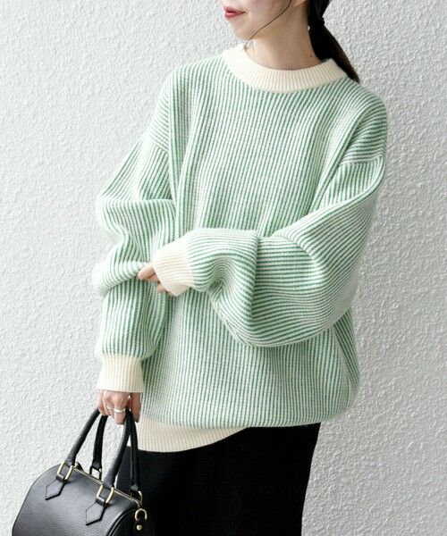 SHIPS / シップス ニット・セーター | SHIPS any:〈手洗い可能〉畦編み ストライプ クルーネック ニット◇ | 詳細25