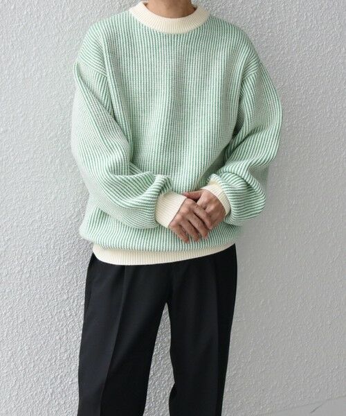SHIPS / シップス ニット・セーター | SHIPS any:〈手洗い可能〉畦編み ストライプ クルーネック ニット◇ | 詳細28