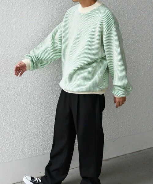 SHIPS / シップス ニット・セーター | SHIPS any:〈手洗い可能〉畦編み ストライプ クルーネック ニット◇ | 詳細30