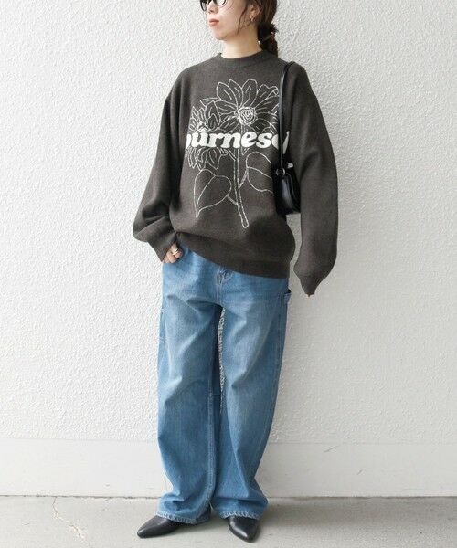 SHIPS / シップス ニット・セーター | SHIPS any: 〈手洗い可能〉フラワー ダブルジャガード プルオーバー ニット◇ | 詳細1