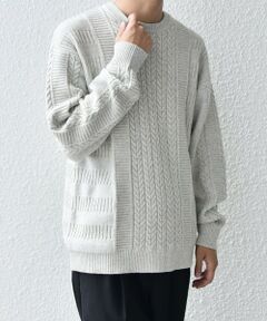 SHIPS / シップス ニット・セーター | SHIPS any:〈手洗い可能〉アラン / ガーター 編み リラックス クルーネック ニット◇