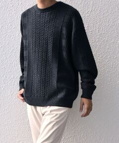 SHIPS / シップス ニット・セーター | SHIPS any:〈手洗い可能〉アラン / ガーター 編み リラックス クルーネック ニット◇