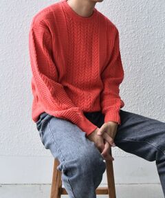 SHIPS / シップス ニット・セーター | SHIPS any:〈手洗い可能〉アラン / ガーター 編み リラックス クルーネック ニット◇