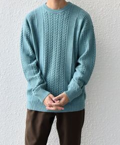 SHIPS / シップス ニット・セーター | SHIPS any:〈手洗い可能〉アラン / ガーター 編み リラックス クルーネック ニット◇