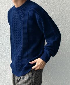 SHIPS / シップス ニット・セーター | SHIPS any:〈手洗い可能〉アラン / ガーター 編み リラックス クルーネック ニット◇