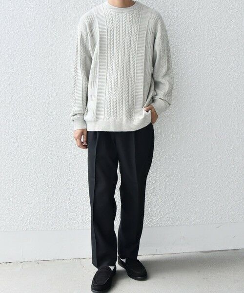 SHIPS / シップス ニット・セーター | SHIPS any:〈手洗い可能〉アラン / ガーター 編み リラックス クルーネック ニット◇ | 詳細1