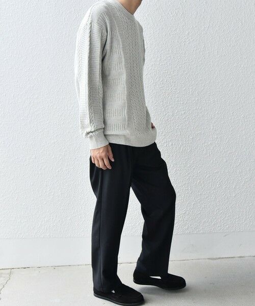 SHIPS / シップス ニット・セーター | SHIPS any:〈手洗い可能〉アラン / ガーター 編み リラックス クルーネック ニット◇ | 詳細3