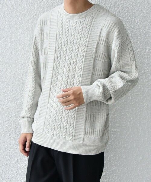 SHIPS / シップス ニット・セーター | SHIPS any:〈手洗い可能〉アラン / ガーター 編み リラックス クルーネック ニット◇ | 詳細4