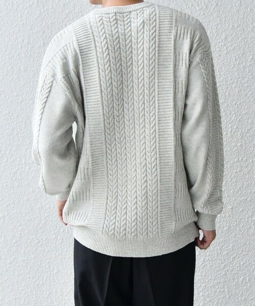 SHIPS / シップス ニット・セーター | SHIPS any:〈手洗い可能〉アラン / ガーター 編み リラックス クルーネック ニット◇ | 詳細5