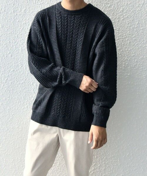 SHIPS / シップス ニット・セーター | SHIPS any:〈手洗い可能〉アラン / ガーター 編み リラックス クルーネック ニット◇ | 詳細15