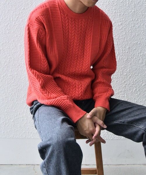 SHIPS / シップス ニット・セーター | SHIPS any:〈手洗い可能〉アラン / ガーター 編み リラックス クルーネック ニット◇ | 詳細25