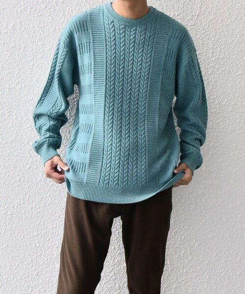 SHIPS / シップス ニット・セーター | SHIPS any:〈手洗い可能〉アラン / ガーター 編み リラックス クルーネック ニット◇ | 詳細30
