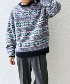 SHIPS / シップス ニット・セーター | SHIPS any :〈手洗い可能〉フェアアイル シャギー クルーネック ニット◇