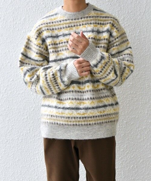 SHIPS / シップス ニット・セーター | SHIPS any :〈手洗い可能〉フェアアイル シャギー クルーネック ニット◇ | 詳細5