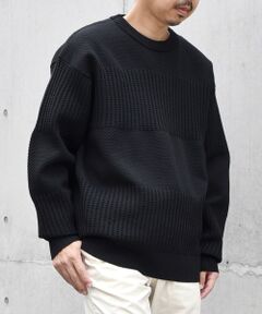 SHIPS / シップス その他トップス | SHIPS any: 〈手洗い可能〉ワッフル コンビ デザイン クルーネック ニット◇